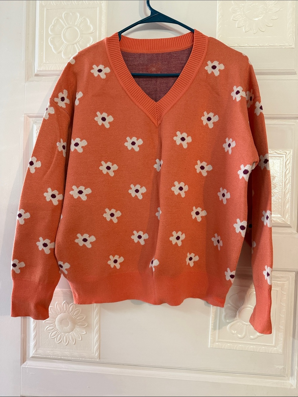 Flowery sweater size medium. Soft and comfy.